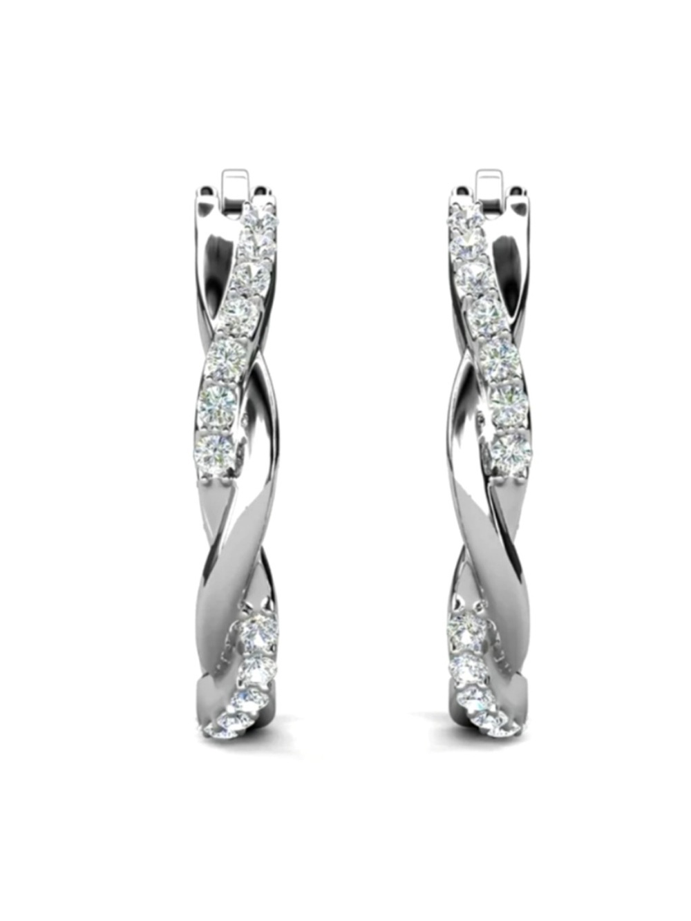 Cate & Chloe Lauren 18k White Gold Plated 22mm Hoop Earrings